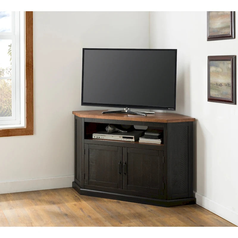Le meuble TV d'angle rustique de 50 pouces en bois massif