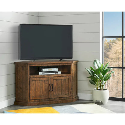 Le meuble TV d'angle rustique de 50 pouces en bois massif