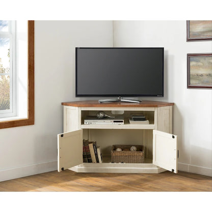 Le meuble TV d'angle rustique de 50 pouces en bois massif