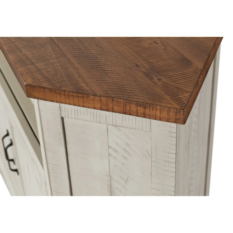 Le meuble TV d'angle rustique de 50 pouces en bois massif
