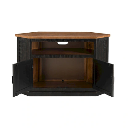 Le meuble TV d'angle rustique de 50 pouces en bois massif
