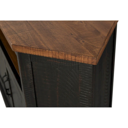 Le meuble TV d'angle rustique de 50 pouces en bois massif