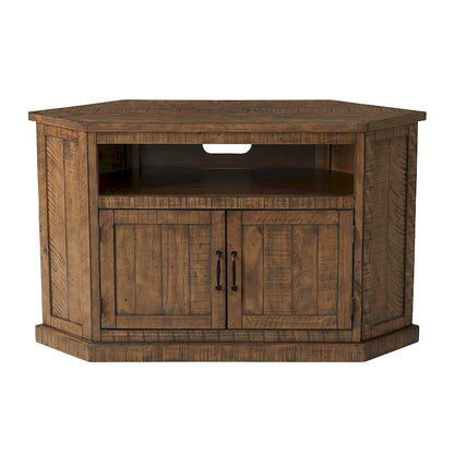 Le meuble TV d'angle rustique de 50 pouces en bois massif