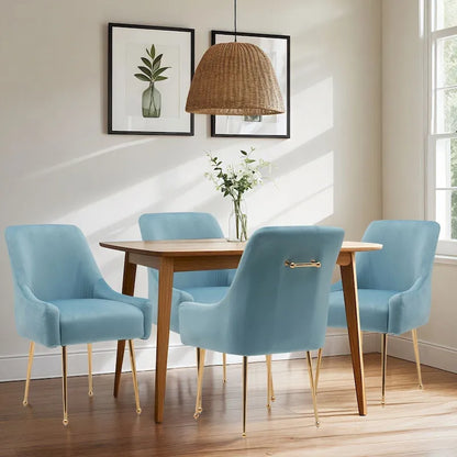 Lot de 2 chaises de salle à manger capitonnées en velours