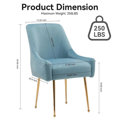 Lot de 2 chaises de salle à manger capitonnées en velours