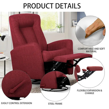 Fauteuil planeur inclinable Fauteuil à bascule inclinable Fauteuil inclinable pivotant Fauteuil d'appoint