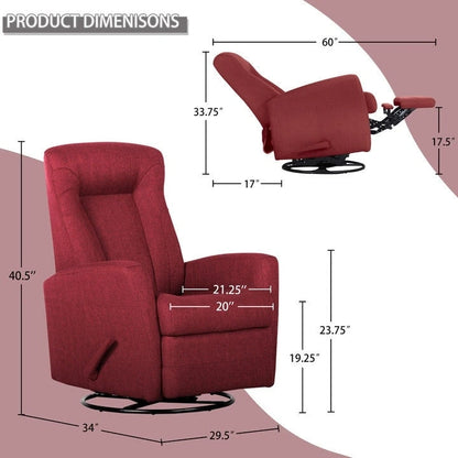 Fauteuil planeur inclinable Fauteuil à bascule inclinable Fauteuil inclinable pivotant Fauteuil d'appoint