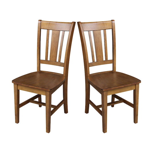 Solid wood backrest chairs, two chairs per set