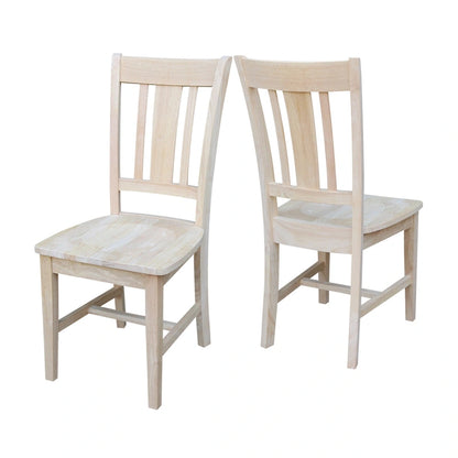 Chaises à dossier en bois massif, deux chaises par lot