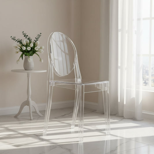 Acrylic Dining Chair Modern Transparent Stackable Side Chair No Assembly