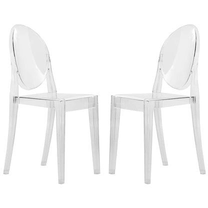 Chaise de salle à manger en acrylique moderne transparente empilable sans assemblage