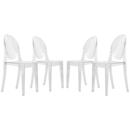 Chaise de salle à manger en acrylique moderne transparente empilable sans assemblage