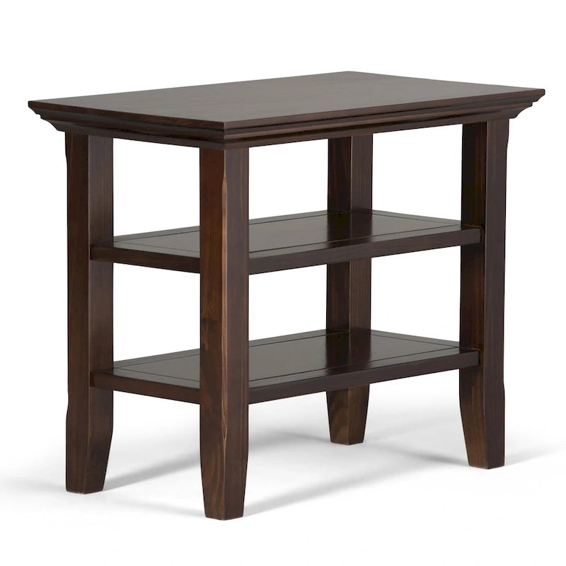 Table d'appoint étroite de style transitionnel en bois massif de 14 pouces de large - 14 pouces de large