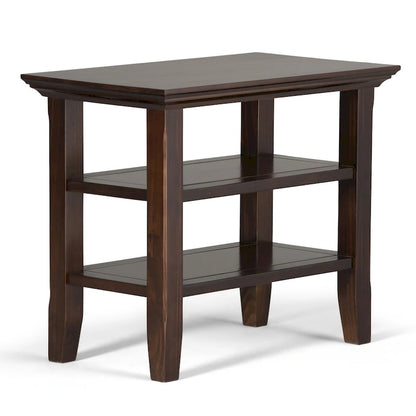Table d'appoint étroite de style transitionnel en bois massif de 14 pouces de large - 14 pouces de large