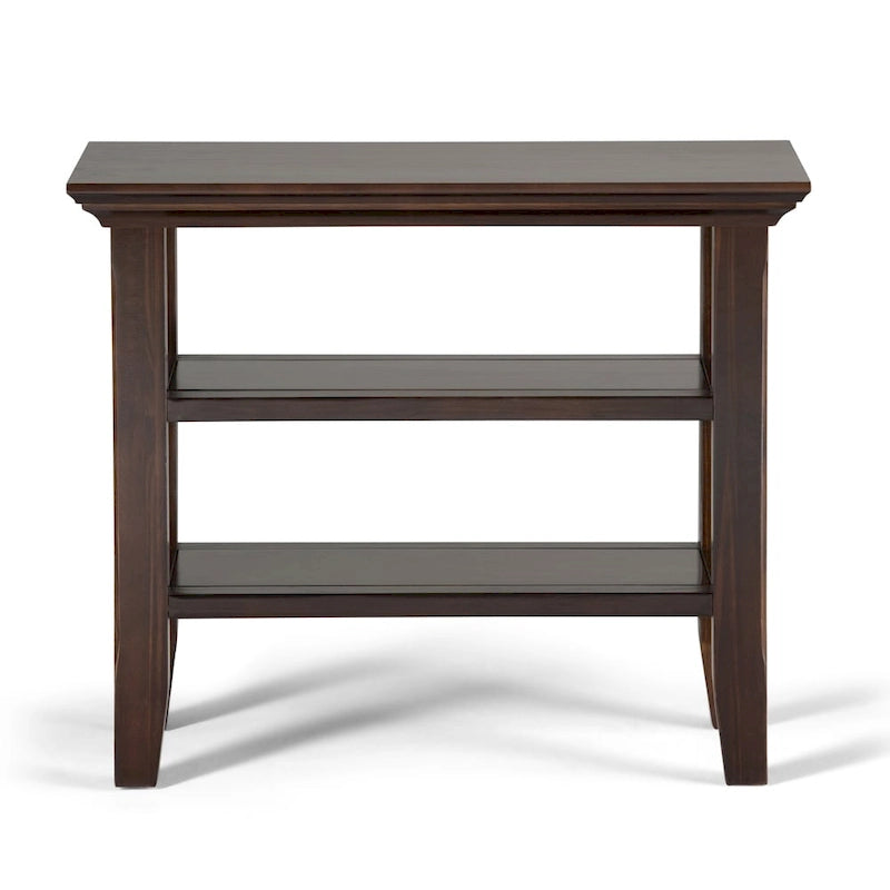 Table d'appoint étroite de style transitionnel en bois massif de 14 pouces de large - 14 pouces de large