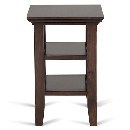 Table d'appoint étroite de style transitionnel en bois massif de 14 pouces de large - 14 pouces de large
