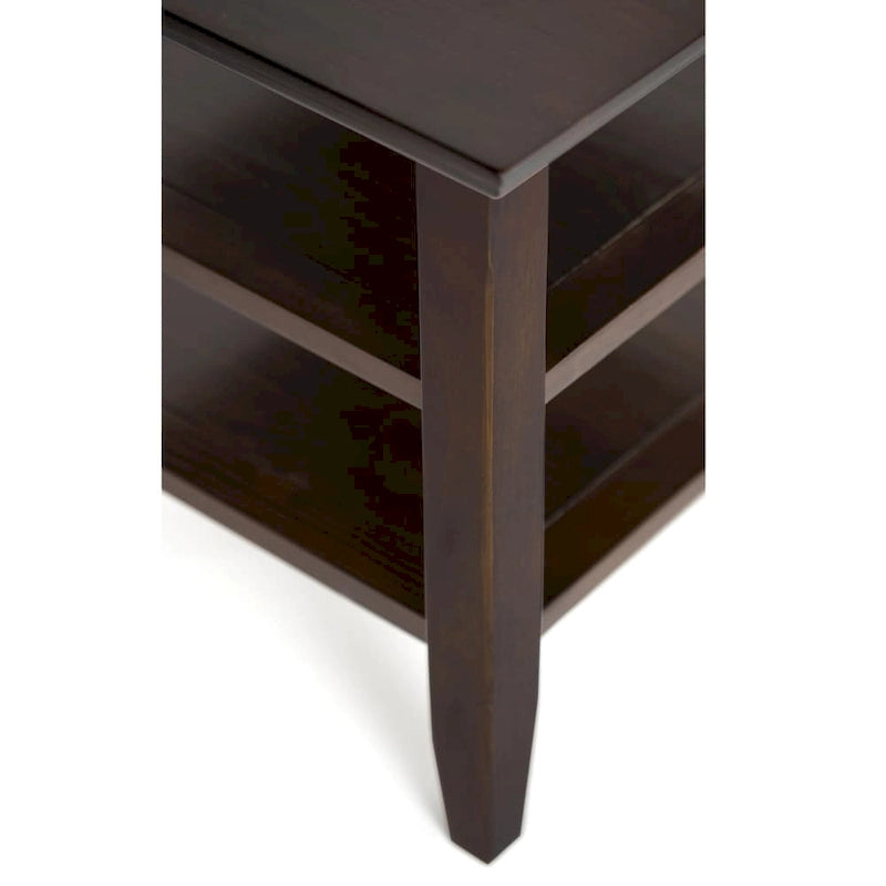 Table d'appoint étroite de style transitionnel en bois massif de 14 pouces de large - 14 pouces de large
