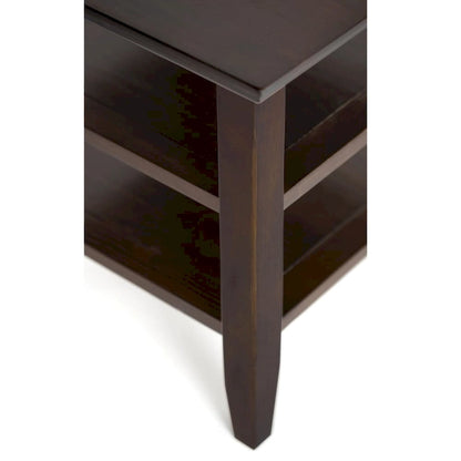 Table d'appoint étroite de style transitionnel en bois massif de 14 pouces de large - 14 pouces de large