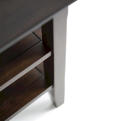 Table d'appoint étroite de style transitionnel en bois massif de 14 pouces de large - 14 pouces de large