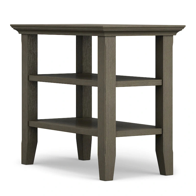 Table d'appoint étroite de style transitionnel en bois massif de 14 pouces de large - 14 pouces de large