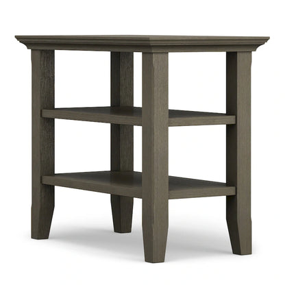 Table d'appoint étroite de style transitionnel en bois massif de 14 pouces de large - 14 pouces de large