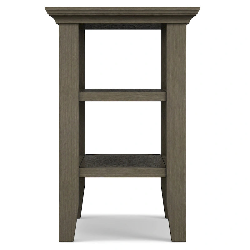 Table d'appoint étroite de style transitionnel en bois massif de 14 pouces de large - 14 pouces de large