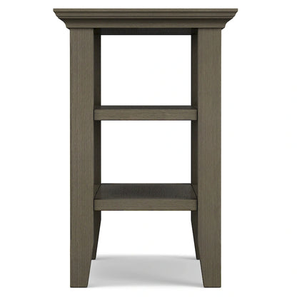 Table d'appoint étroite de style transitionnel en bois massif de 14 pouces de large - 14 pouces de large