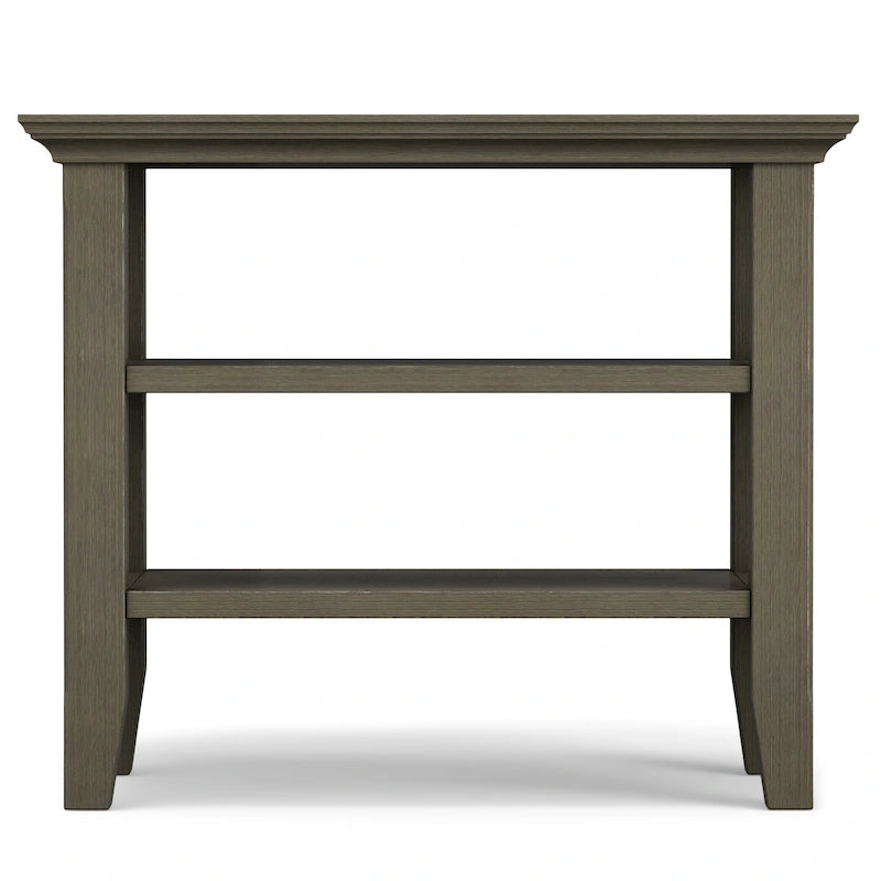 Table d'appoint étroite de style transitionnel en bois massif de 14 pouces de large - 14 pouces de large