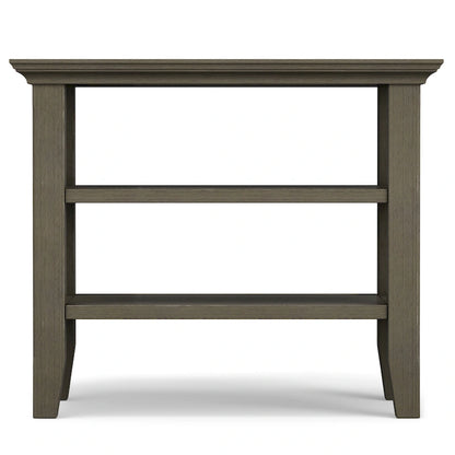 Table d'appoint étroite de style transitionnel en bois massif de 14 pouces de large - 14 pouces de large