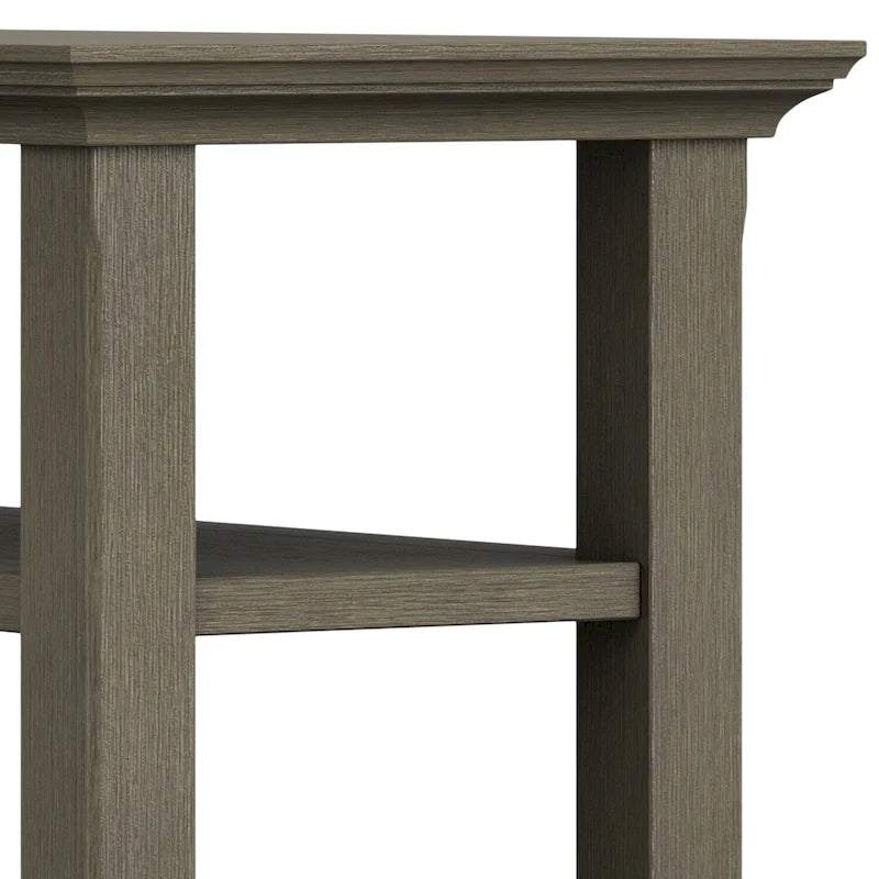 Table d'appoint étroite de style transitionnel en bois massif de 14 pouces de large - 14 pouces de large