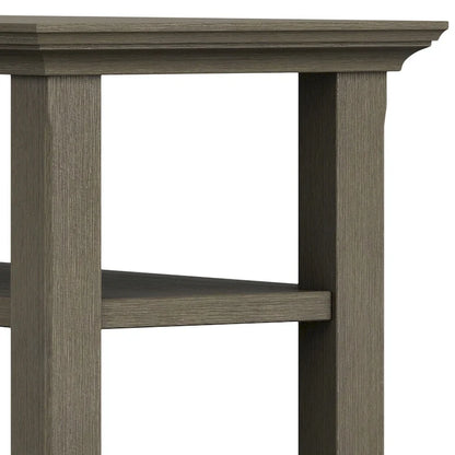 Table d'appoint étroite de style transitionnel en bois massif de 14 pouces de large - 14 pouces de large