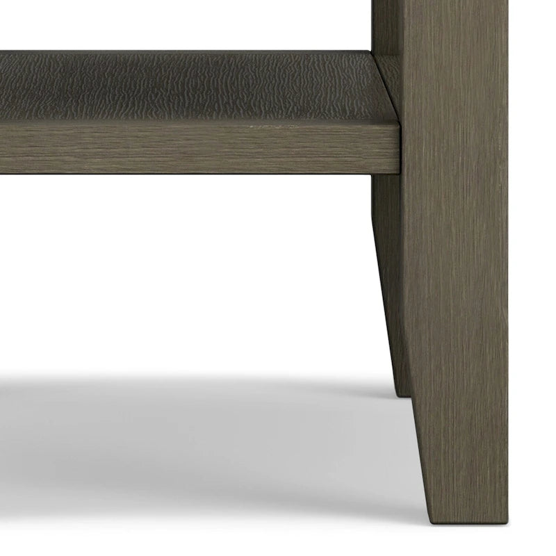 Table d'appoint étroite de style transitionnel en bois massif de 14 pouces de large - 14 pouces de large