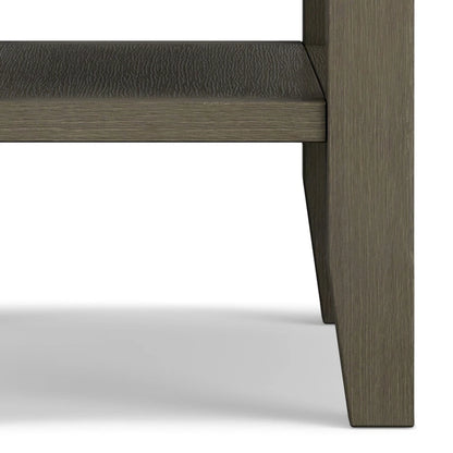 Table d'appoint étroite de style transitionnel en bois massif de 14 pouces de large - 14 pouces de large