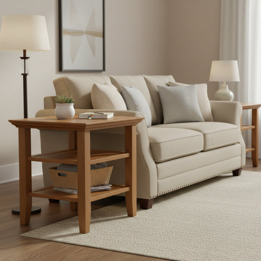 14 inch Wide Solid Wood Transitional Narrow Side Table - 14 Inches wide