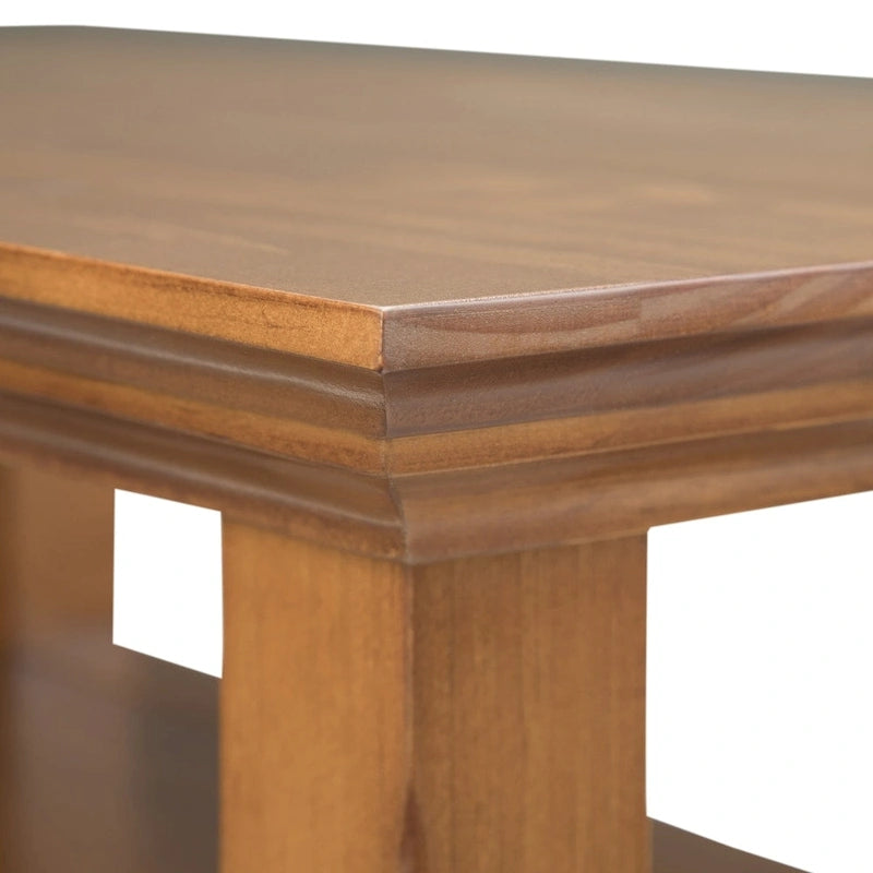 Table d'appoint étroite de style transitionnel en bois massif de 14 pouces de large - 14 pouces de large