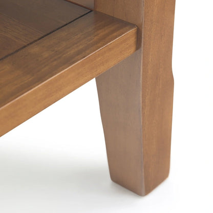 Table d'appoint étroite de style transitionnel en bois massif de 14 pouces de large - 14 pouces de large