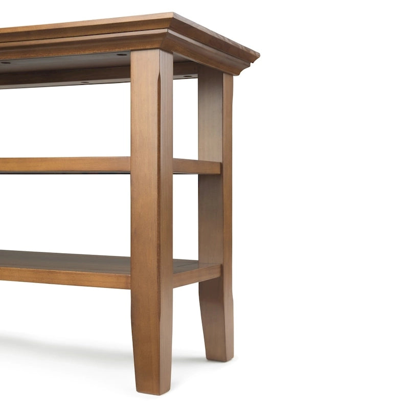 Table d'appoint étroite de style transitionnel en bois massif de 14 pouces de large - 14 pouces de large