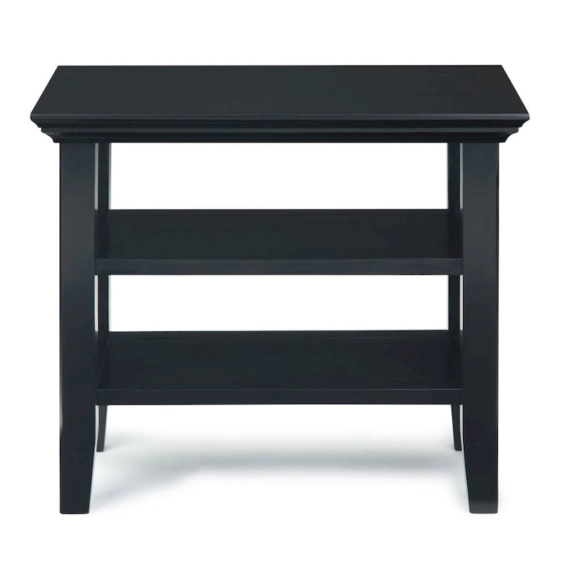 Table d'appoint étroite de style transitionnel en bois massif de 14 pouces de large - 14 pouces de large