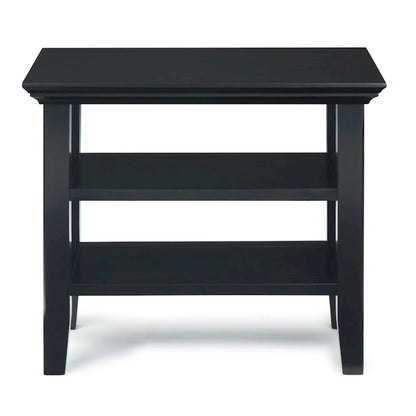 Table d'appoint étroite de style transitionnel en bois massif de 14 pouces de large - 14 pouces de large