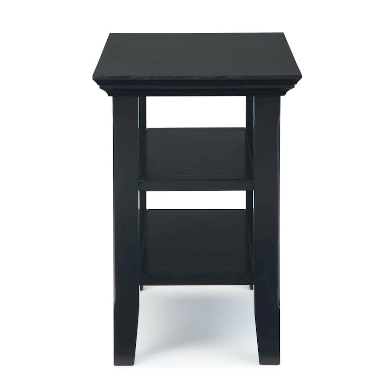 Table d'appoint étroite de style transitionnel en bois massif de 14 pouces de large - 14 pouces de large