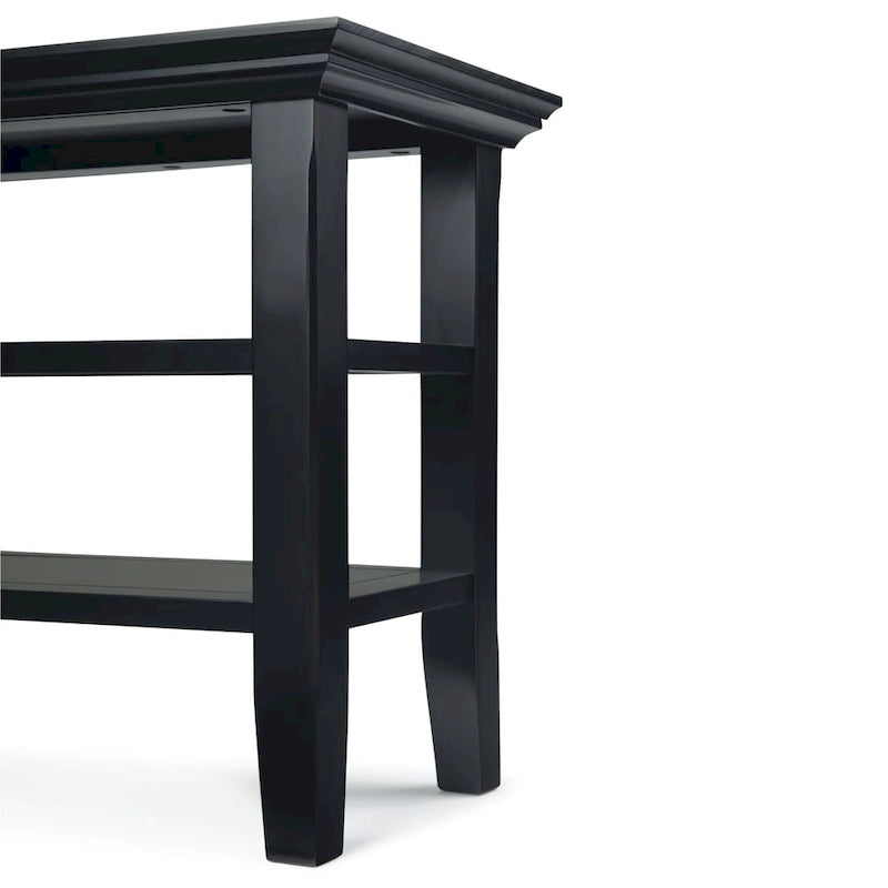 Table d'appoint étroite de style transitionnel en bois massif de 14 pouces de large - 14 pouces de large