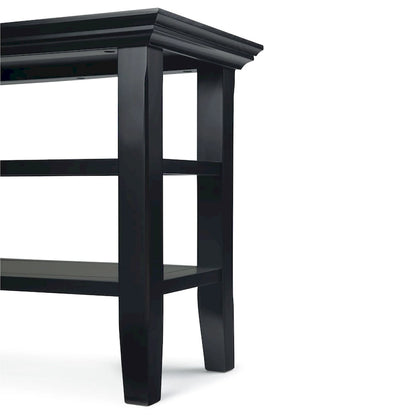 Table d'appoint étroite de style transitionnel en bois massif de 14 pouces de large - 14 pouces de large