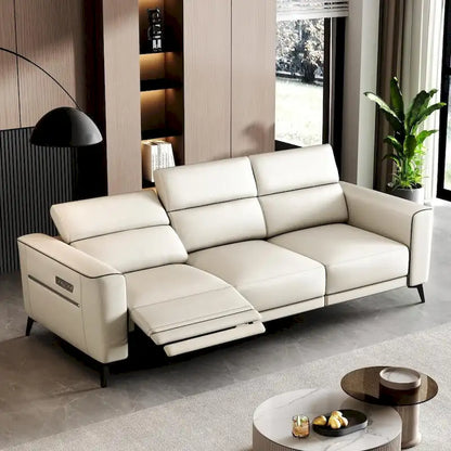 Canapé inclinable électrique en cuir 112,5 po avec port de chargement USB