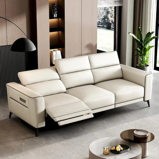 112.5 Leather Power Reclining Sofa with USB Charging Port