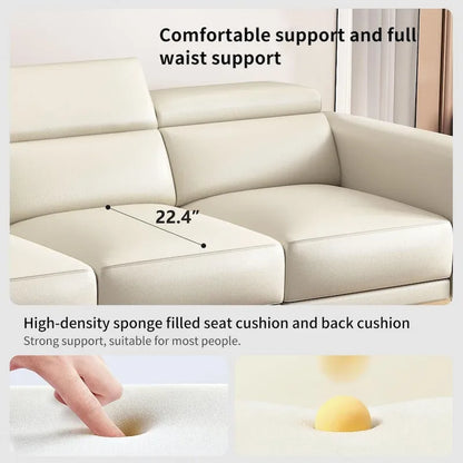 Canapé inclinable électrique en cuir 112,5 po avec port de chargement USB