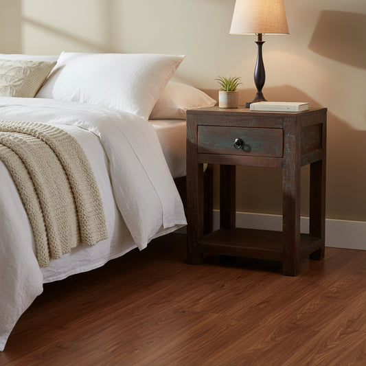 Handmade Reclaimed Wood Side Table (India)