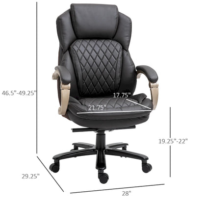 Chaise de Bureau Robuste, Capacité 150 kg, Maille et Similicuir, Ergonomique à Bascule, Hauteur Réglable avec Roulettes