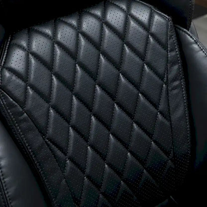 Chaise de Bureau Robuste, Capacité 150 kg, Maille et Similicuir, Ergonomique à Bascule, Hauteur Réglable avec Roulettes