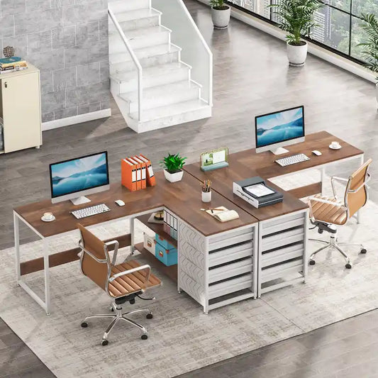 Bureau d'angle en L réversible, table d'écriture, poste de travail robuste