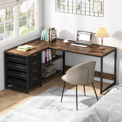 Bureau d'angle en L réversible, table d'écriture, poste de travail robuste